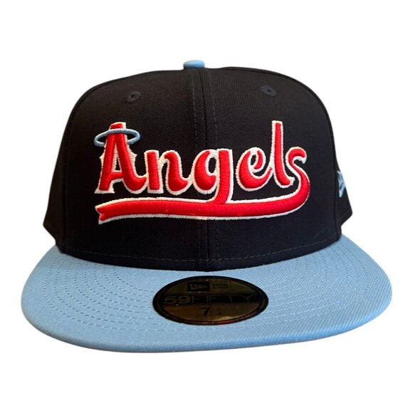 New Era Anaheim Angels City Signature 59FIFTY Fitted Hat Cap Navy - Picture 4 of 8